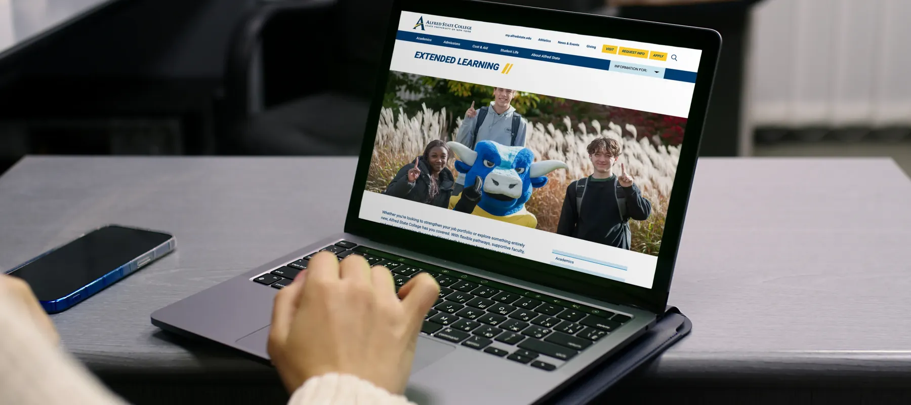 A student working at a computer