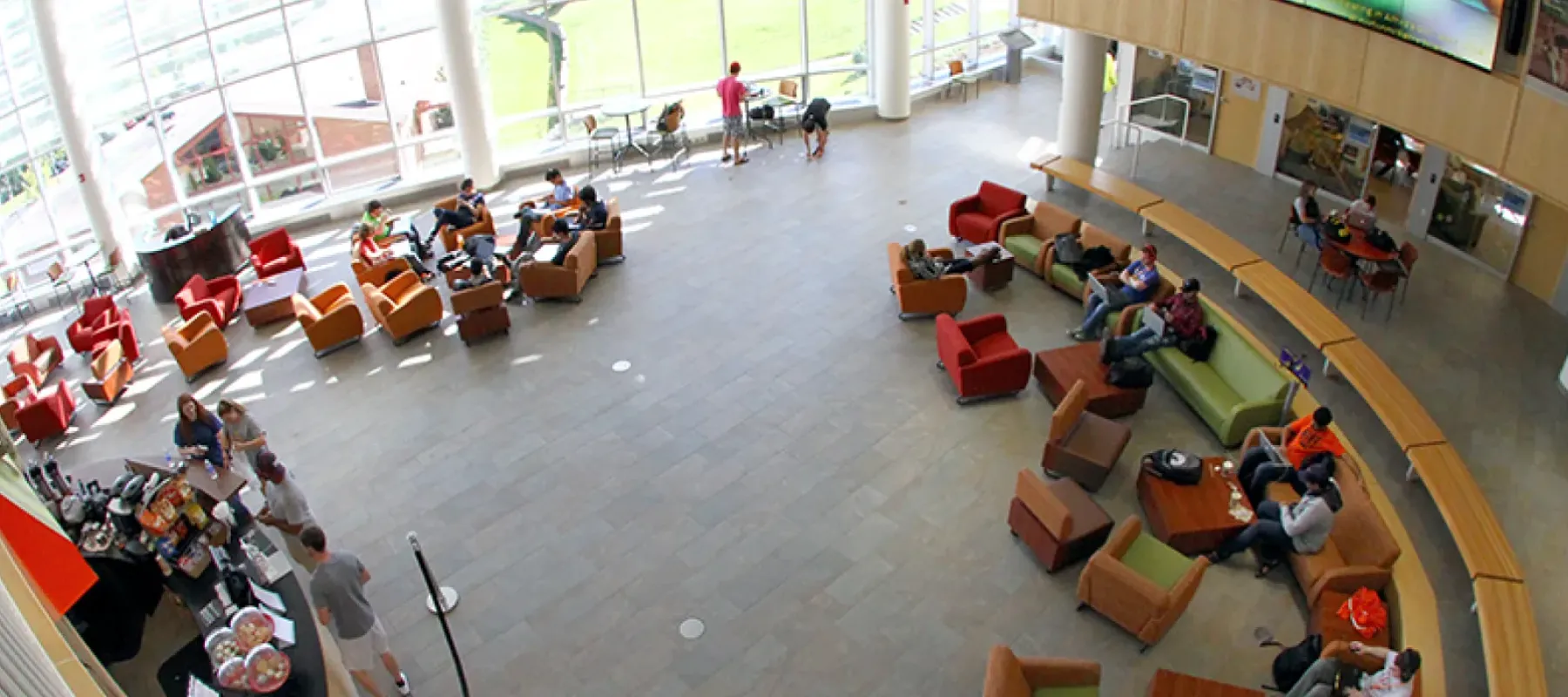 View of main common area in the Student Leadership Center.