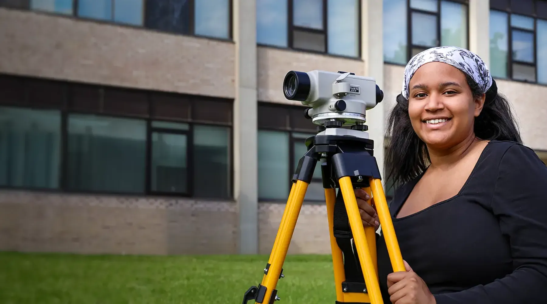 student surveying